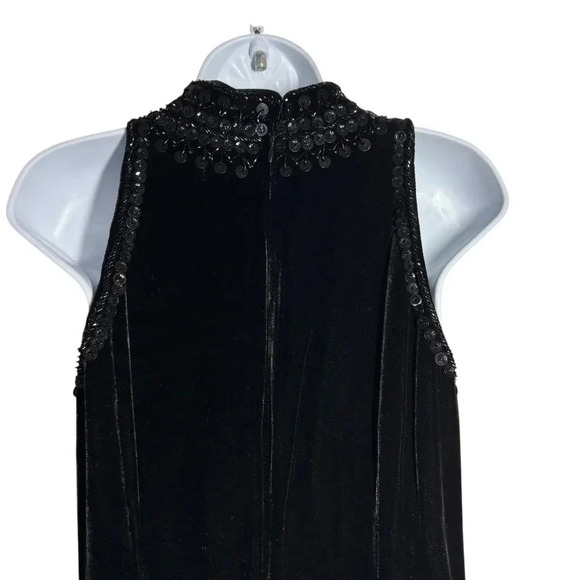 Badgley Mischka Black Velvet cocktail dress beaded size 10 NWT $595 - Picture 6 of 12